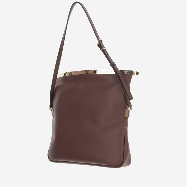calfskin small flap shoulder bag by Selfnex