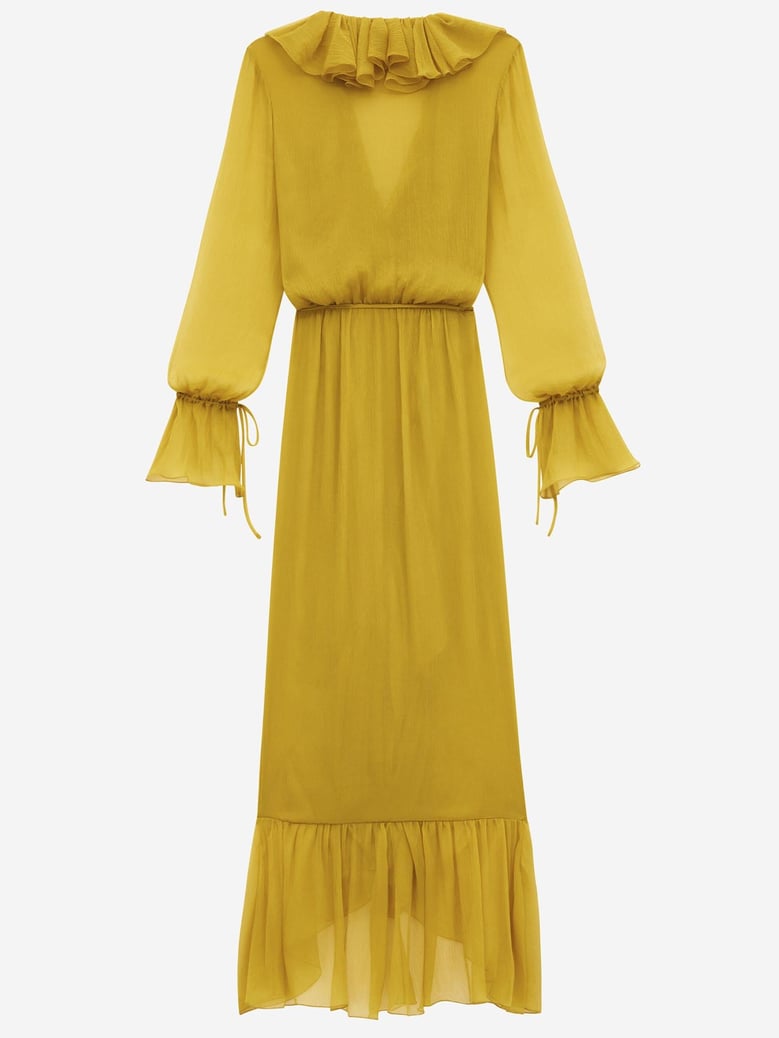 dress, silk flounced, yellow by Selfnex