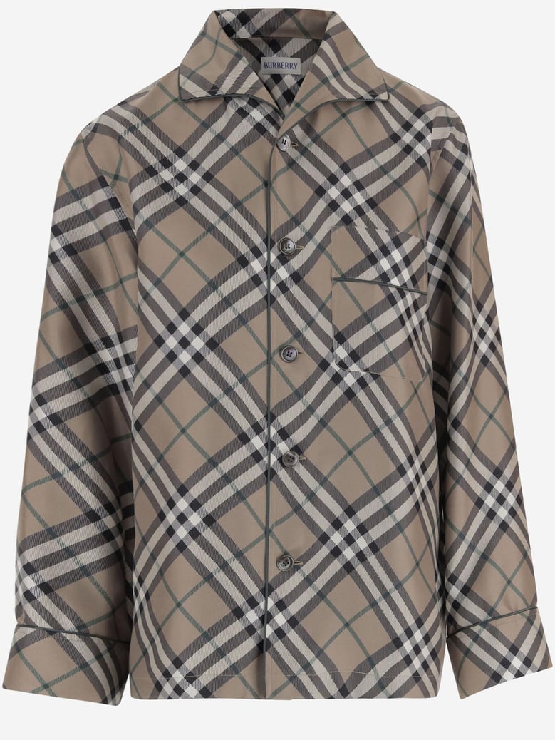 silk shirt with check pattern by Selfnex