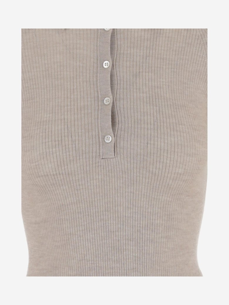 polo shirt cashmere/silk beige by Selfnex