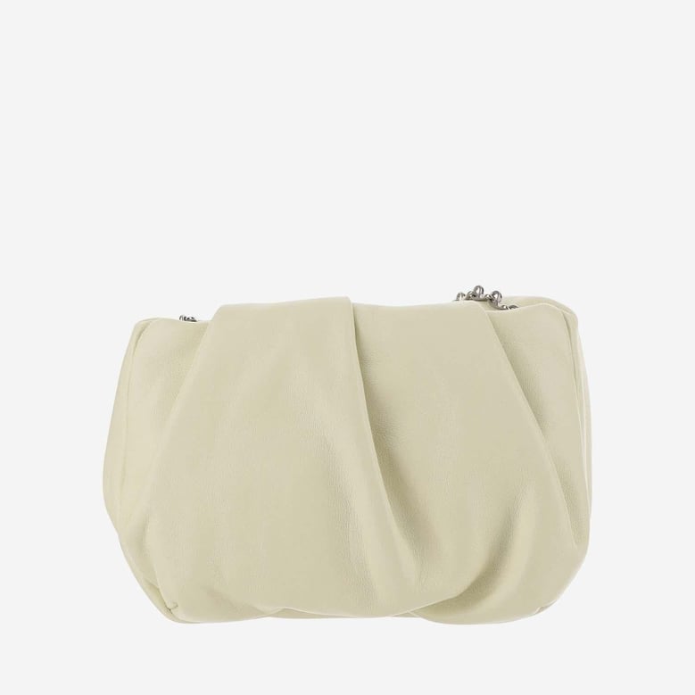 rose nappa lambskin clutch with chain by Selfnex