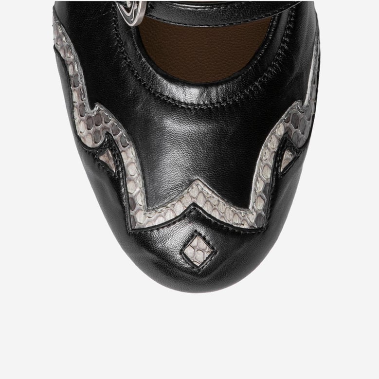 ballerina flats leather and python by Selfnex