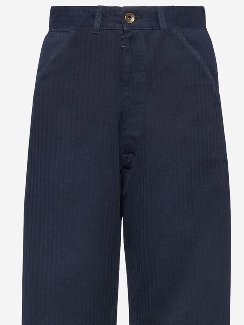cotton pants with herringbone pattern by Selfnex