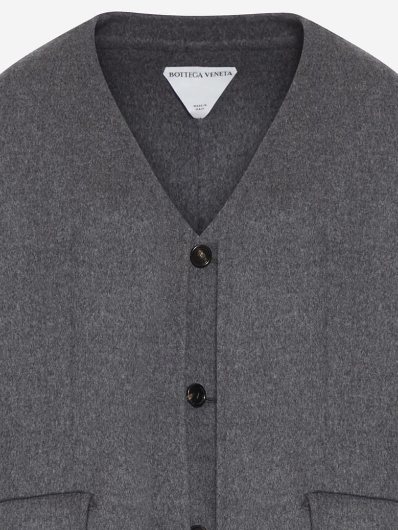 multi-layered wool vest in grey by Selfnex