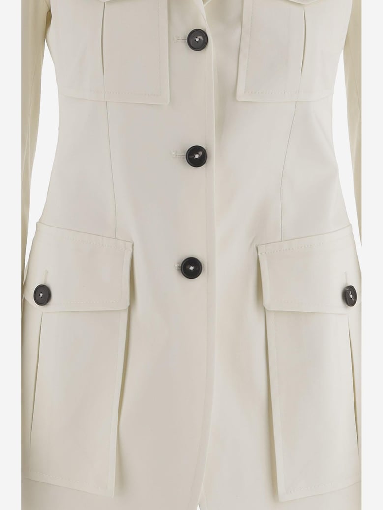 jacket stretch cotton white by Selfnex