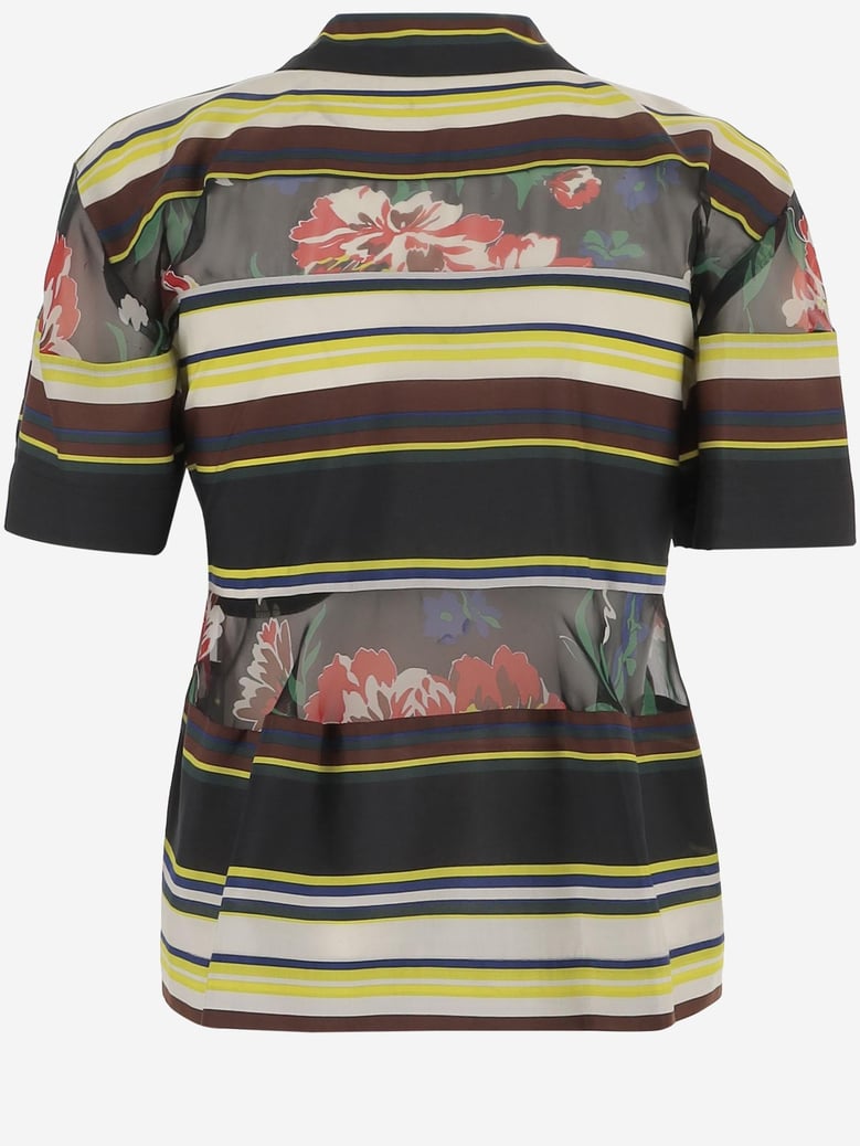 shirt striped nylon with sheer details by Selfnex