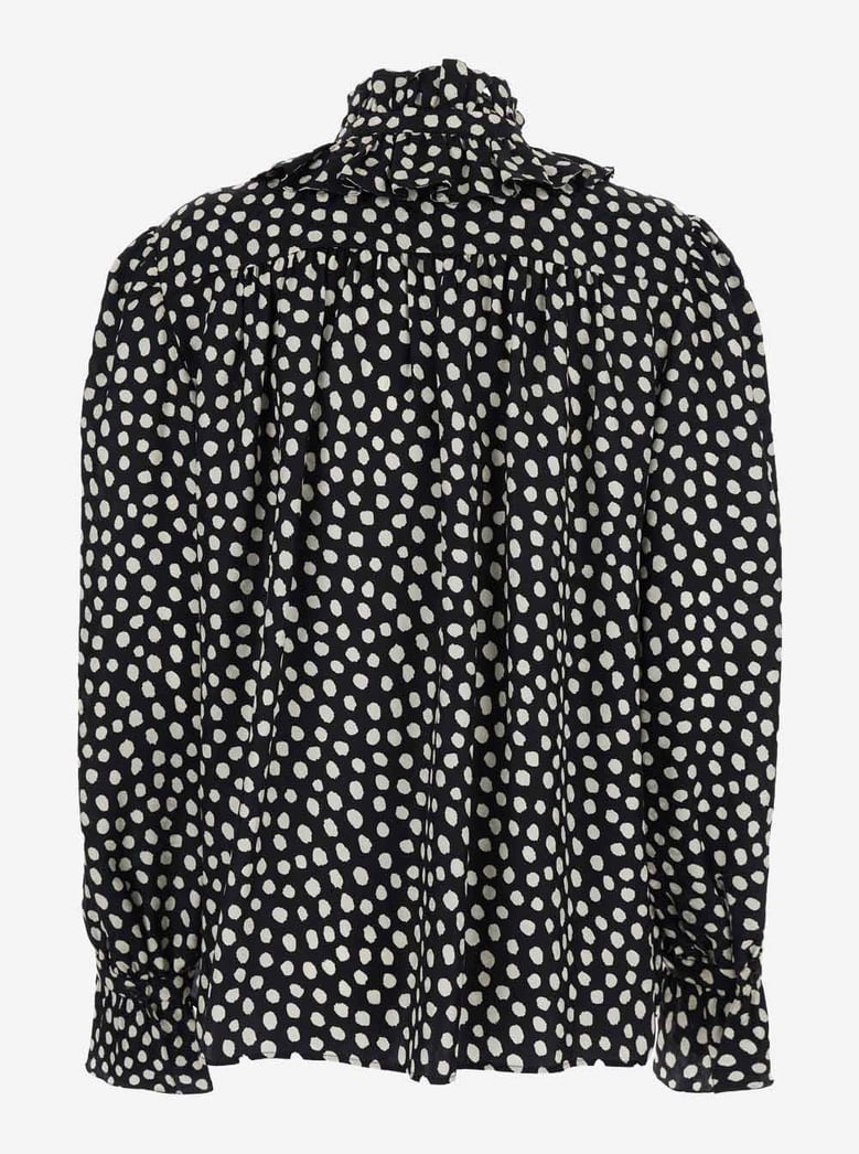 silk shirt with polka dot pattern by Selfnex