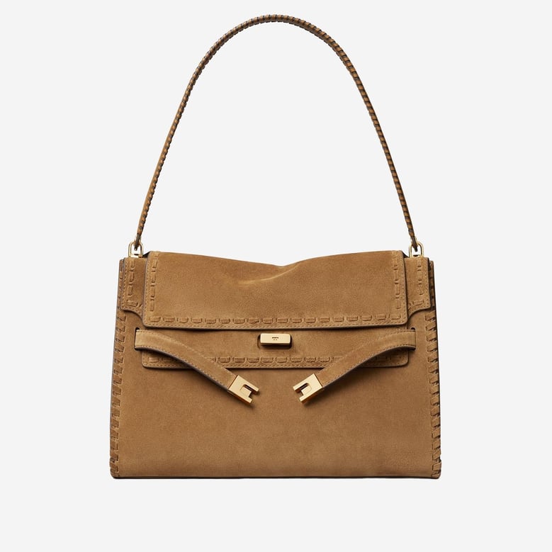 large suede bag with top handle by Selfnex