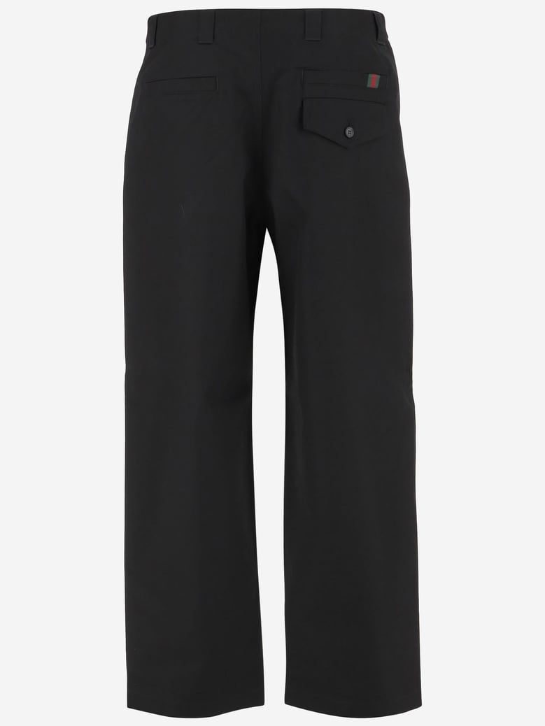 cotton trousers with web detail by Selfnex