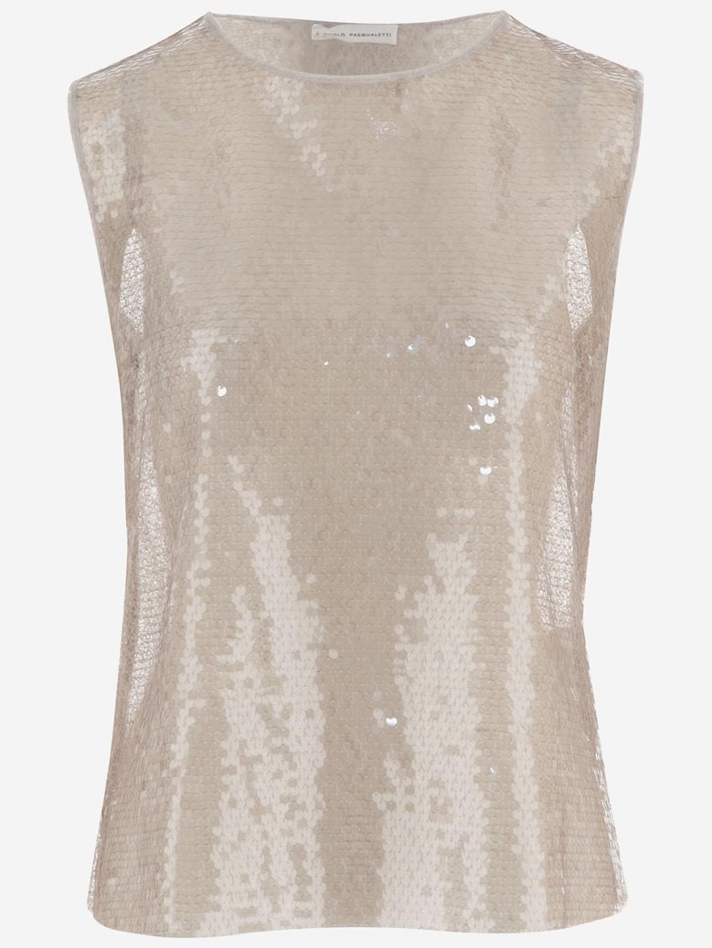 sleeveless top beige by Selfnex