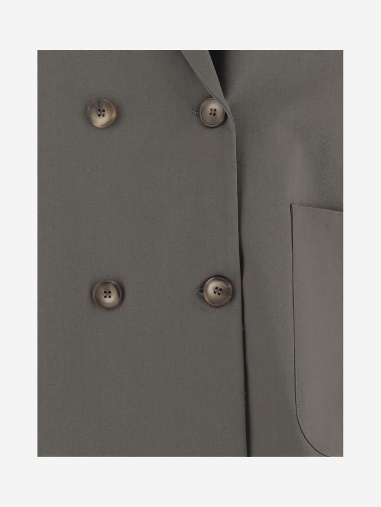stretch cotton double-breasted jacket by Selfnex
