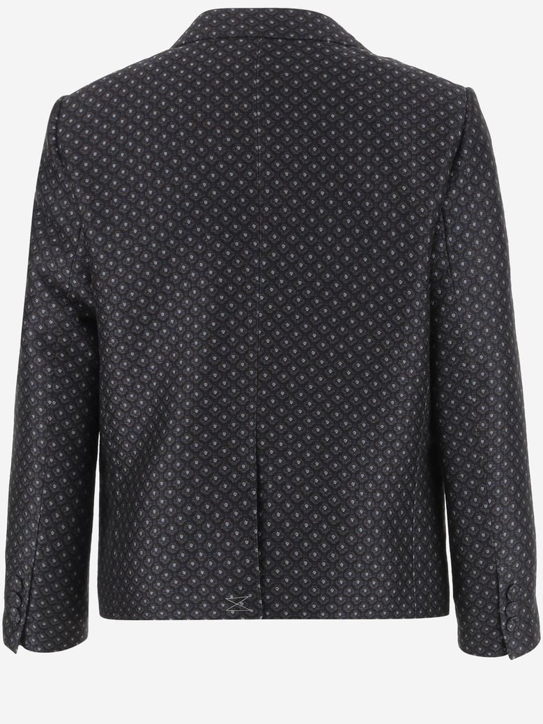 wool-blend jacket navy by Selfnex
