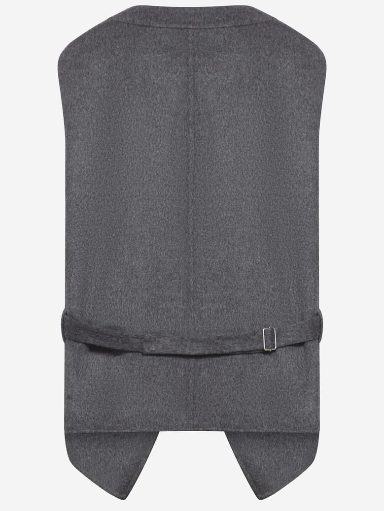 multi-layered wool vest in grey by Selfnex