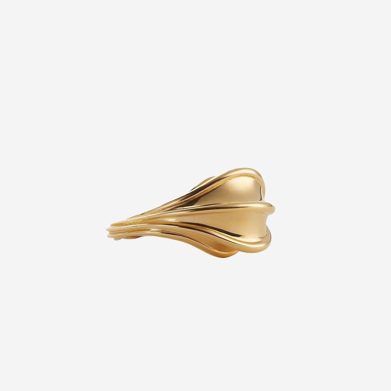 drop ring in 18k gold finish by Selfnex