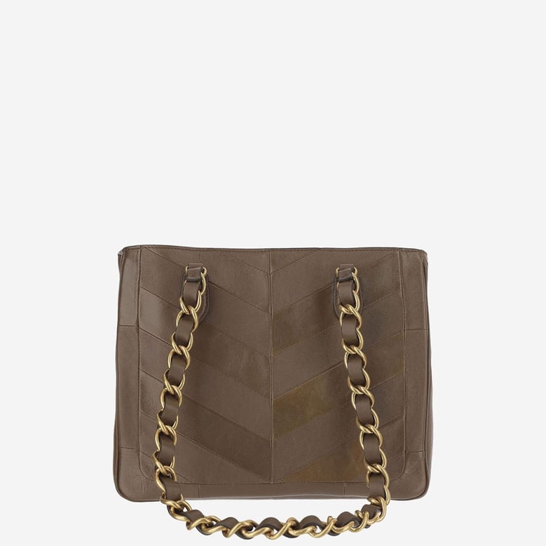 leather bag with chevron pattern by Selfnex