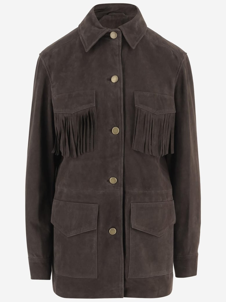 suede jacket with fringes by Selfnex