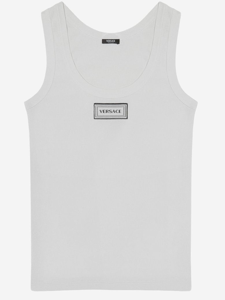 stretch cotton tank top with logo by Selfnex