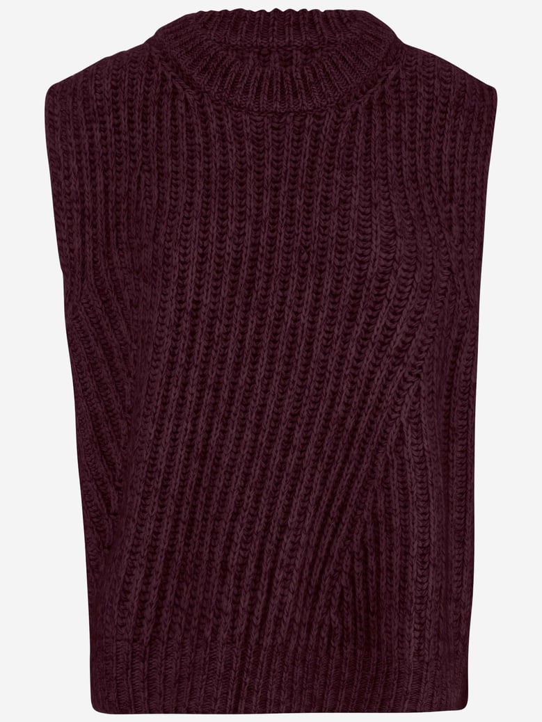 sleeveless ribbed wool blend jumper by Selfnex