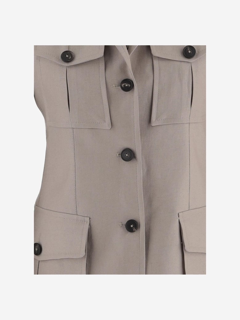 linen jacket beige by Selfnex