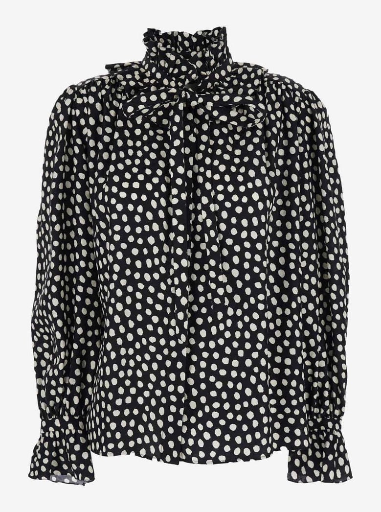 silk shirt with polka dot pattern by Selfnex