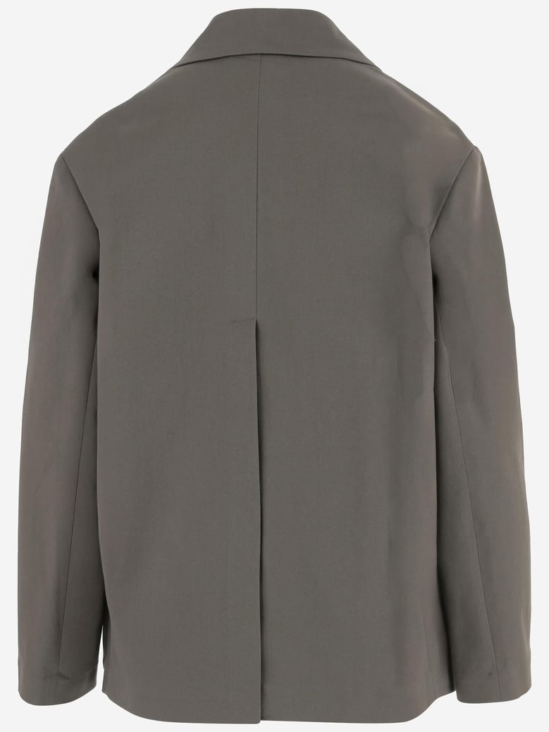 stretch cotton double-breasted jacket by Selfnex