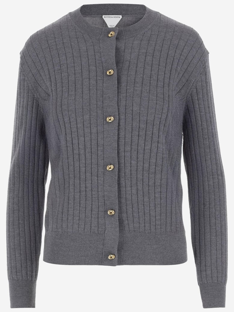 ribbed wool cardigan by Selfnex