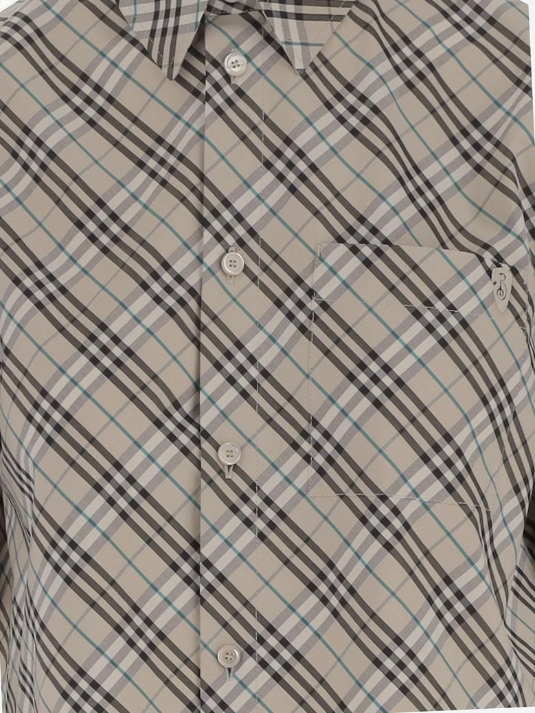 cropped cotton checked shirt by Selfnex