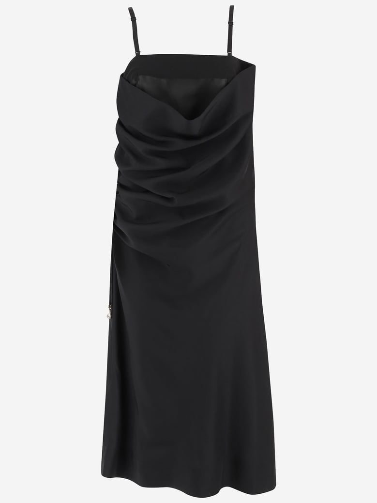 silk lingerie dress with draping by Selfnex