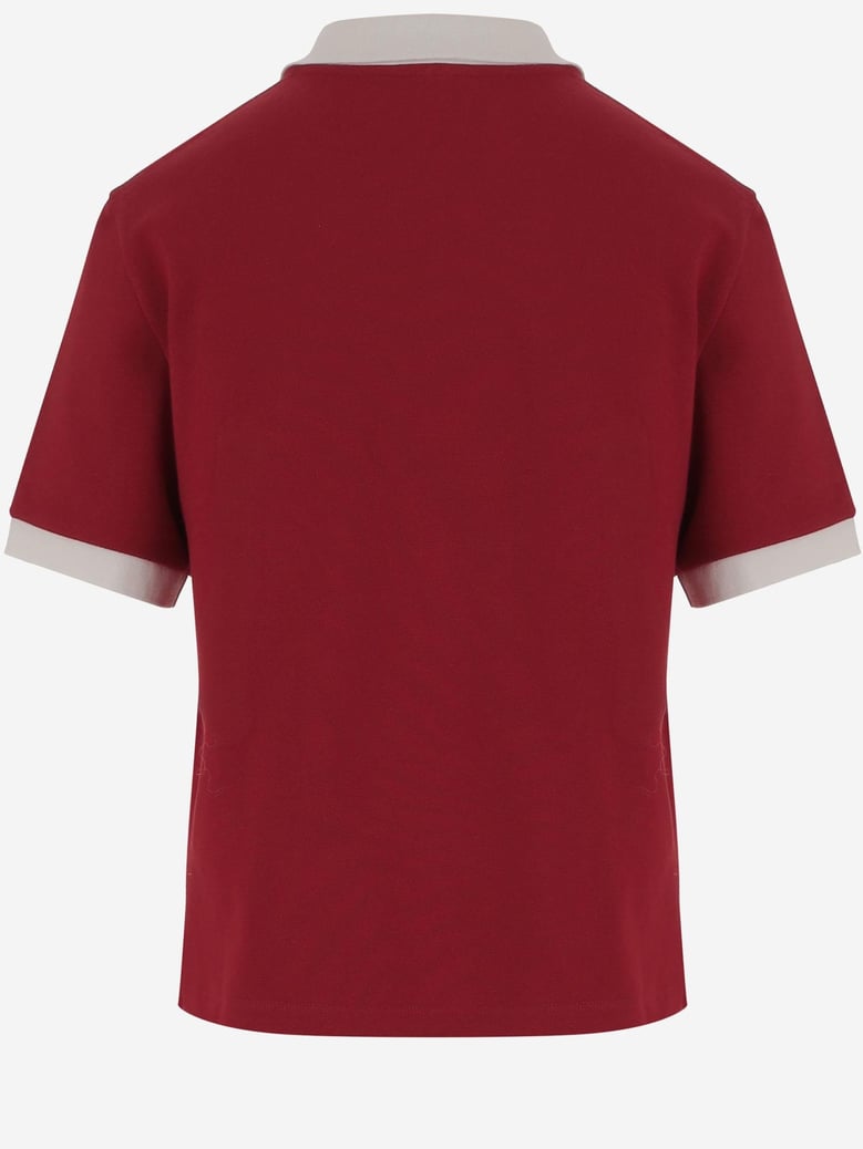 cotton polo shirt red by Selfnex