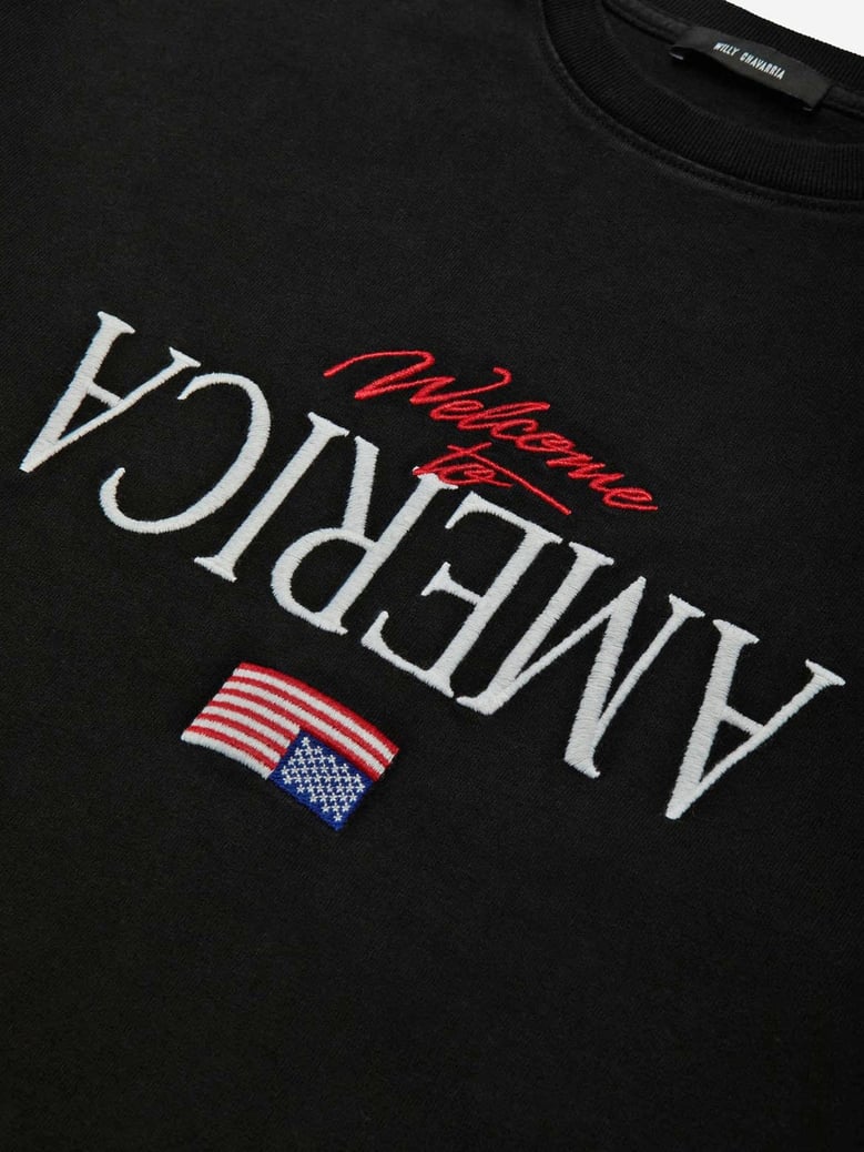 t-shirt with front embroidery black cotton by Selfnex