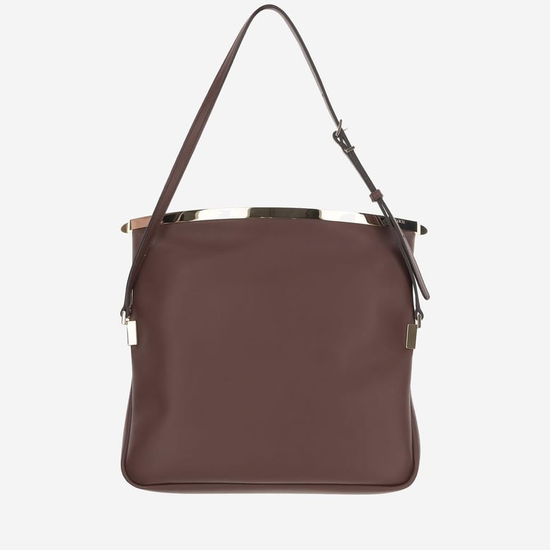 calfskin small flap shoulder bag by Selfnex