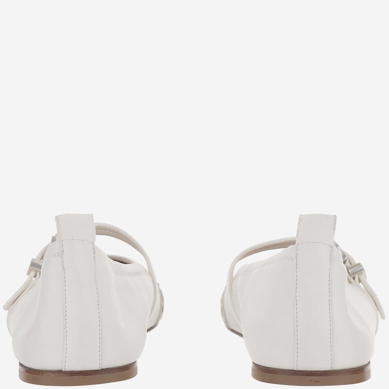 ballerina flats white nappa & python by Selfnex