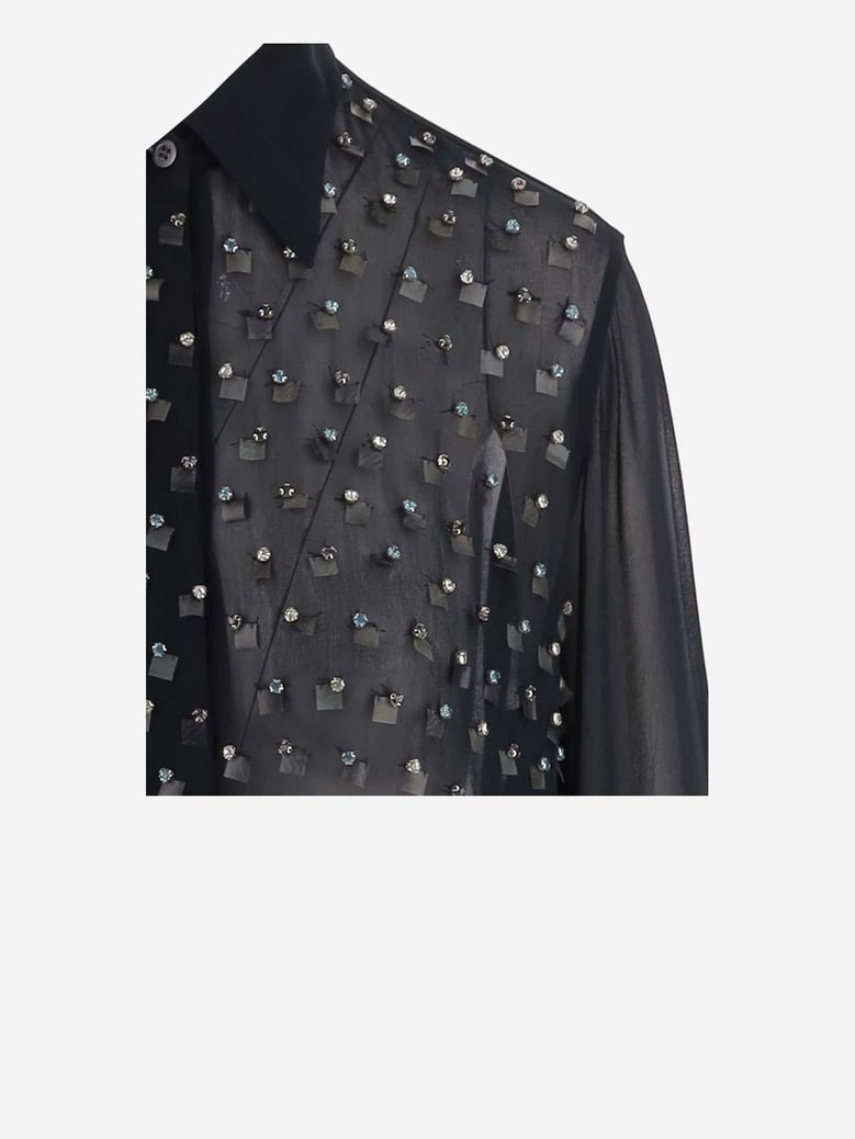 shirt decorated viscose navy by Selfnex
