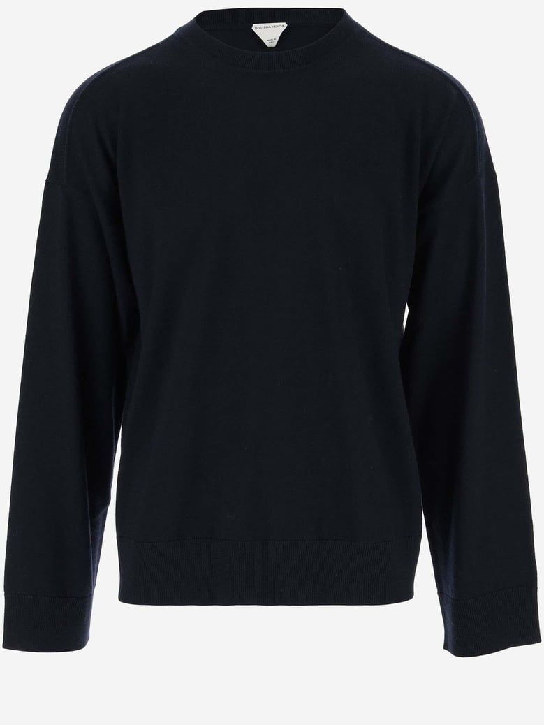 wool pullover in navy by Selfnex