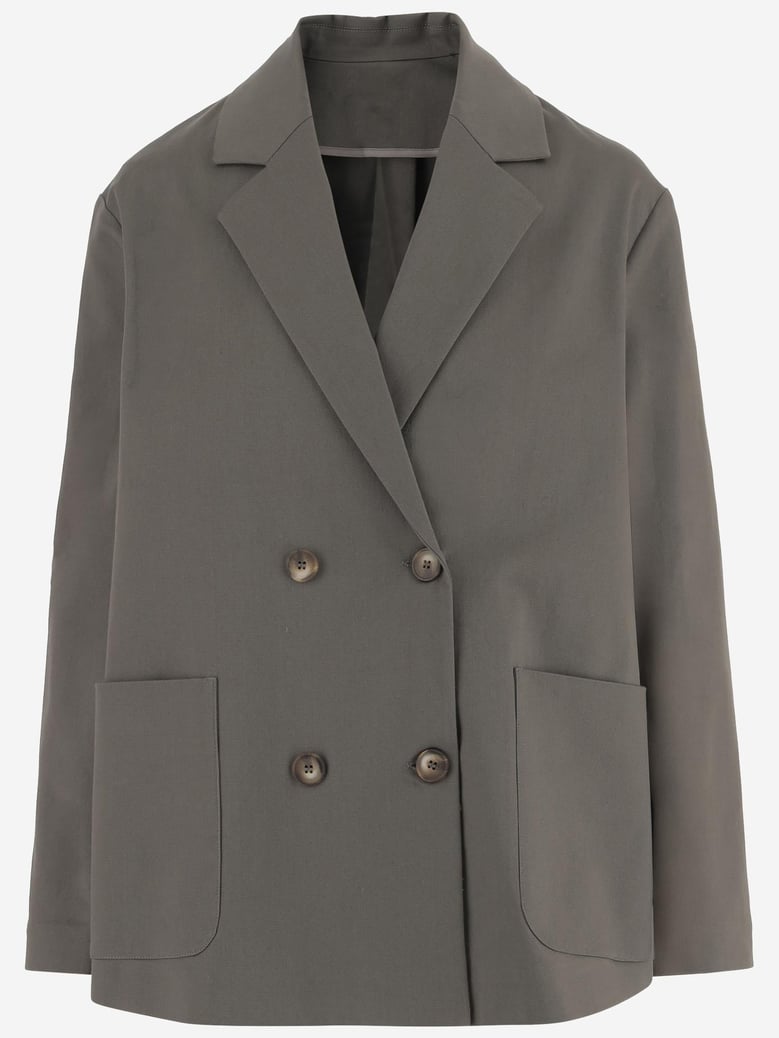 stretch cotton double-breasted jacket by Selfnex
