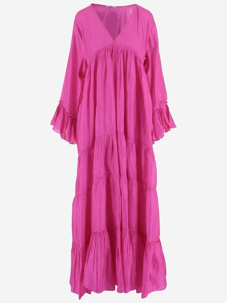silk dress fuchsia by Selfnex