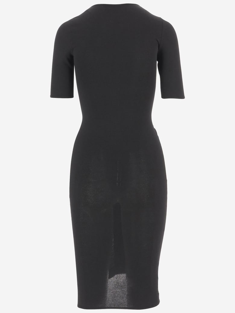 dress with bow, viscose — black by Selfnex