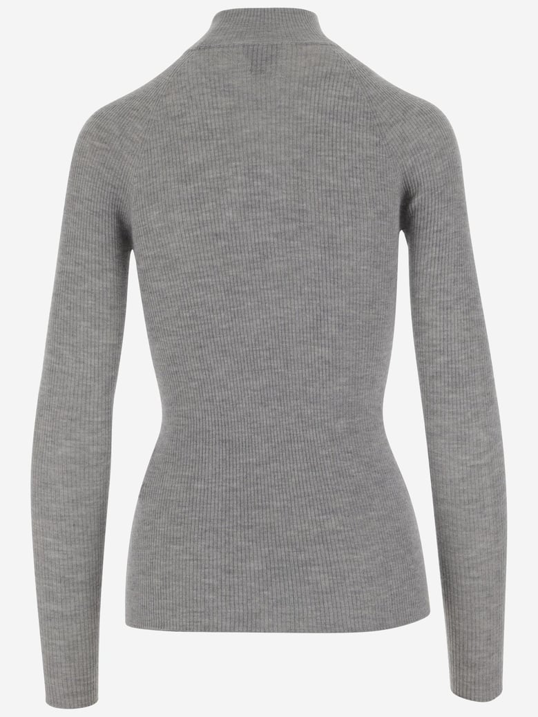 cashmere and silk rib knit sweater by Selfnex
