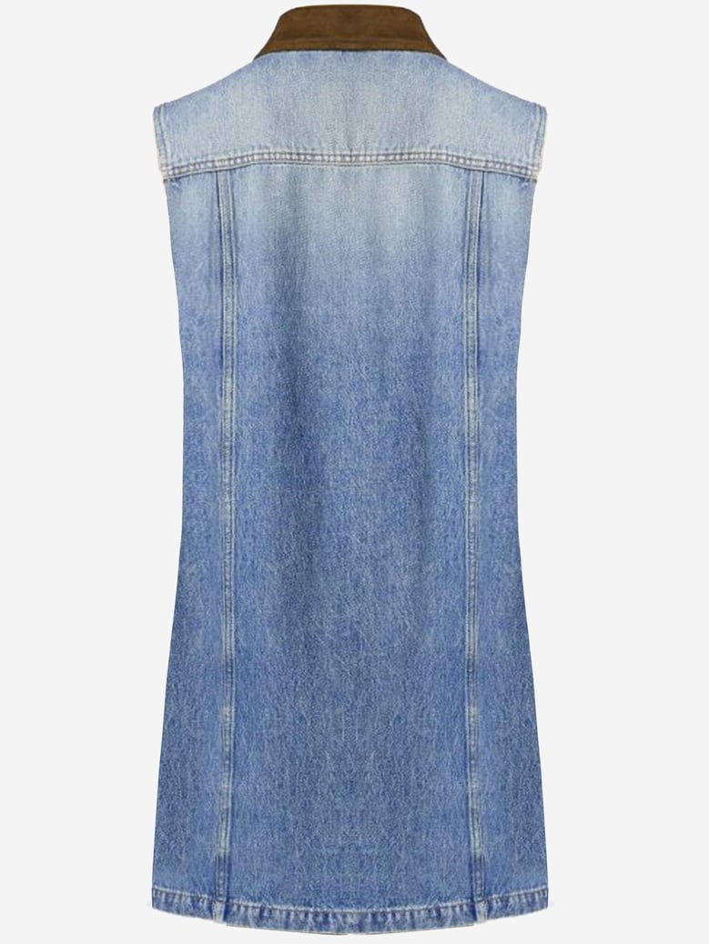 cotton denim dress with logo by Selfnex