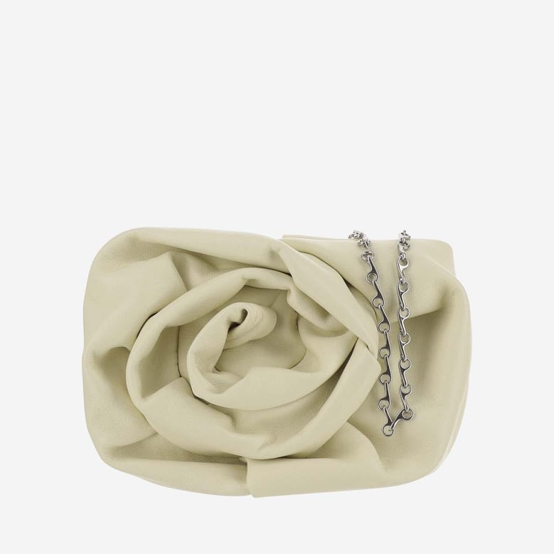 rose nappa lambskin clutch with chain by Selfnex