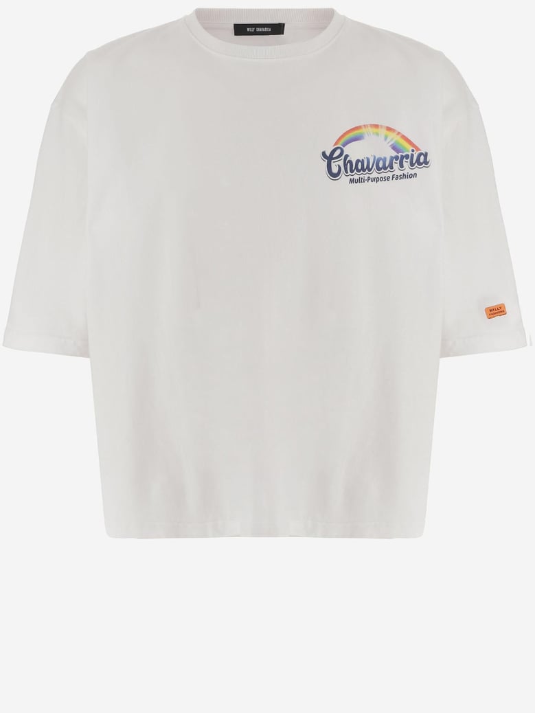 cotton t-shirt with rainbow print by Selfnex
