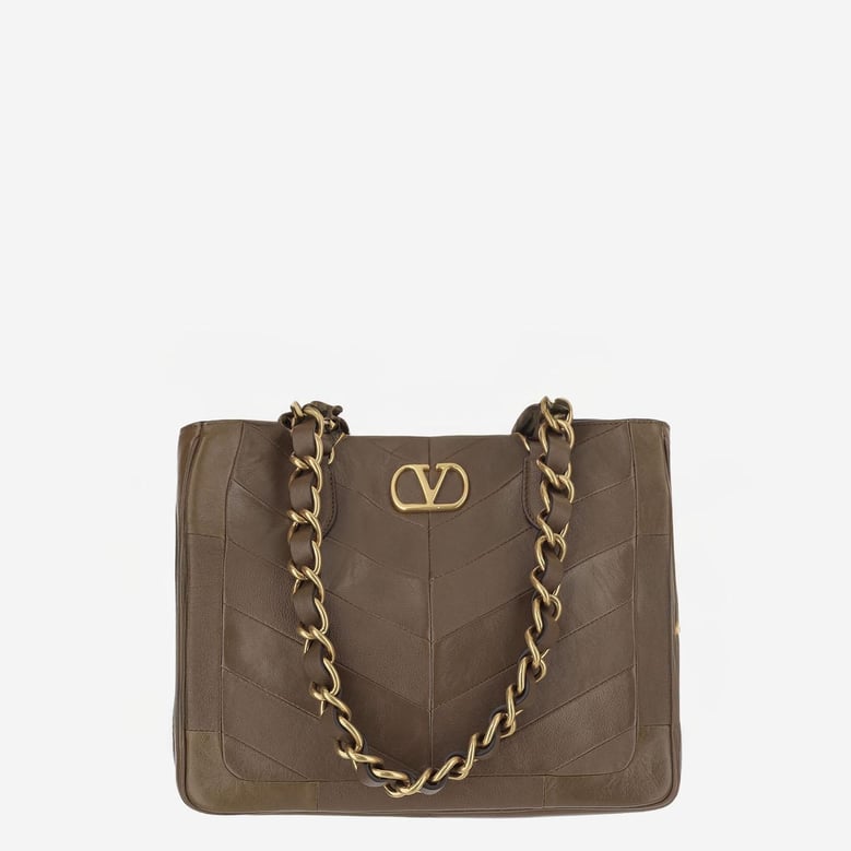 leather bag with chevron pattern by Selfnex