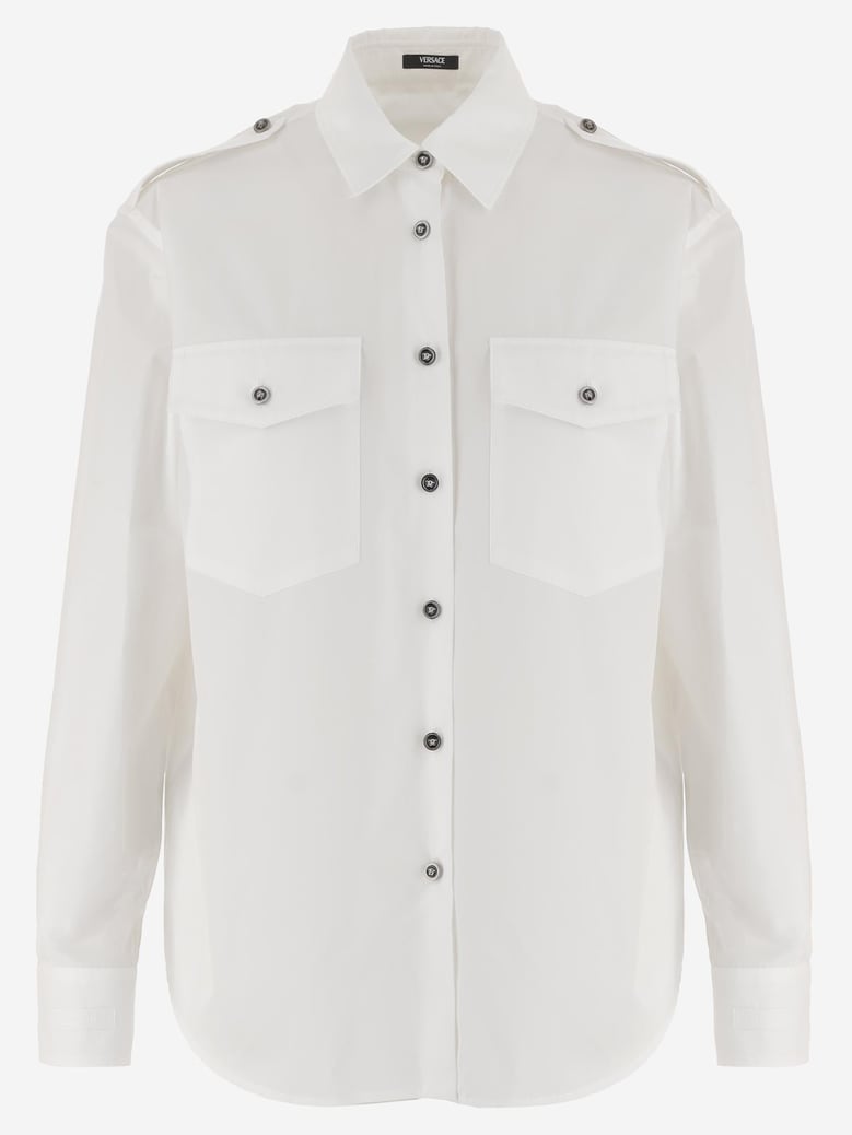cotton shirt with contrasting buttons by Selfnex