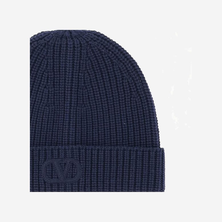 vlogo beanie in navy blue by Selfnex
