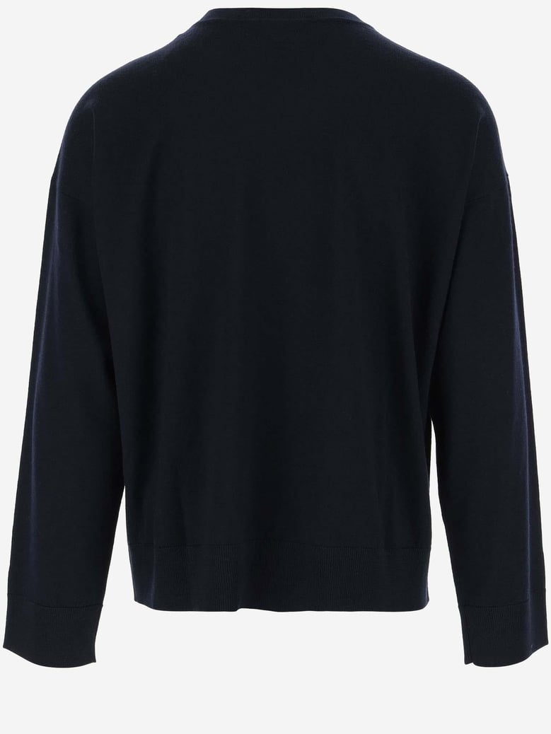 wool pullover in navy by Selfnex
