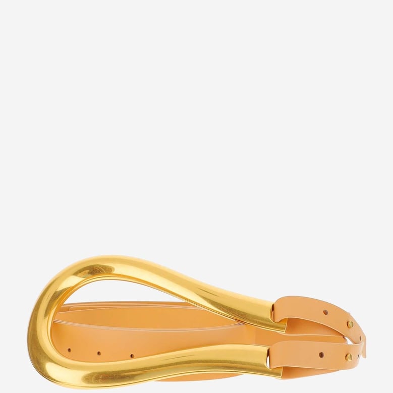 belt calfskin almond/gold by Selfnex