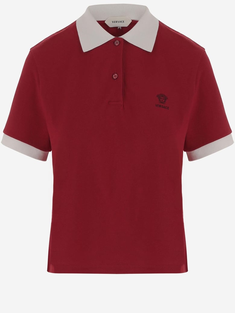 cotton polo shirt red by Selfnex