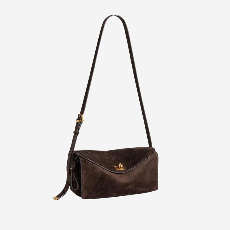 shoulder bag suede dark brown by Selfnex