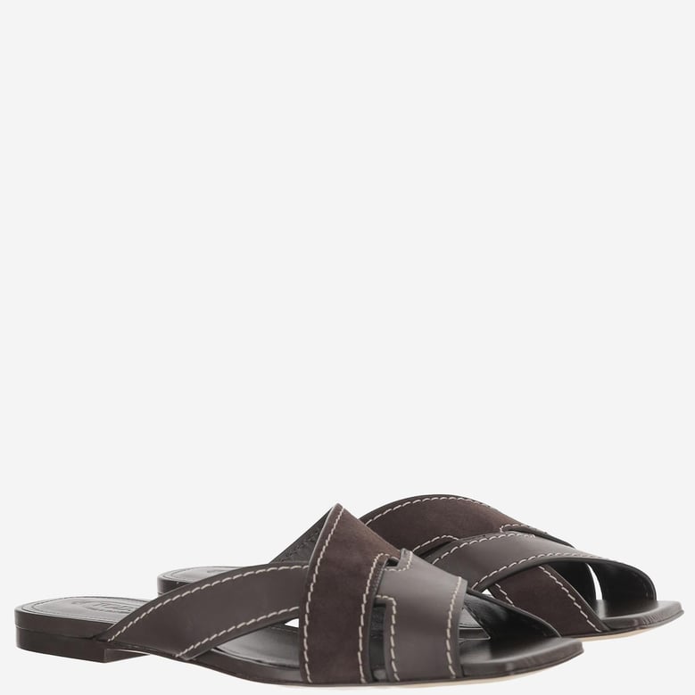 leather sandals with woven design by Selfnex