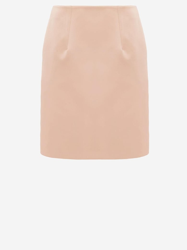 short duchesse satin piped skirt by Selfnex